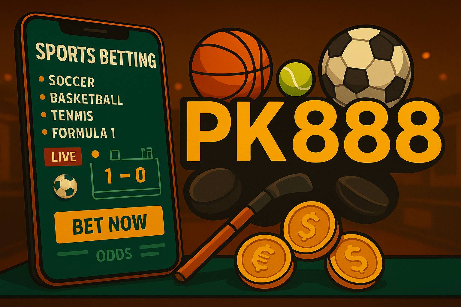 Apostas esportivas no cassino online PK888